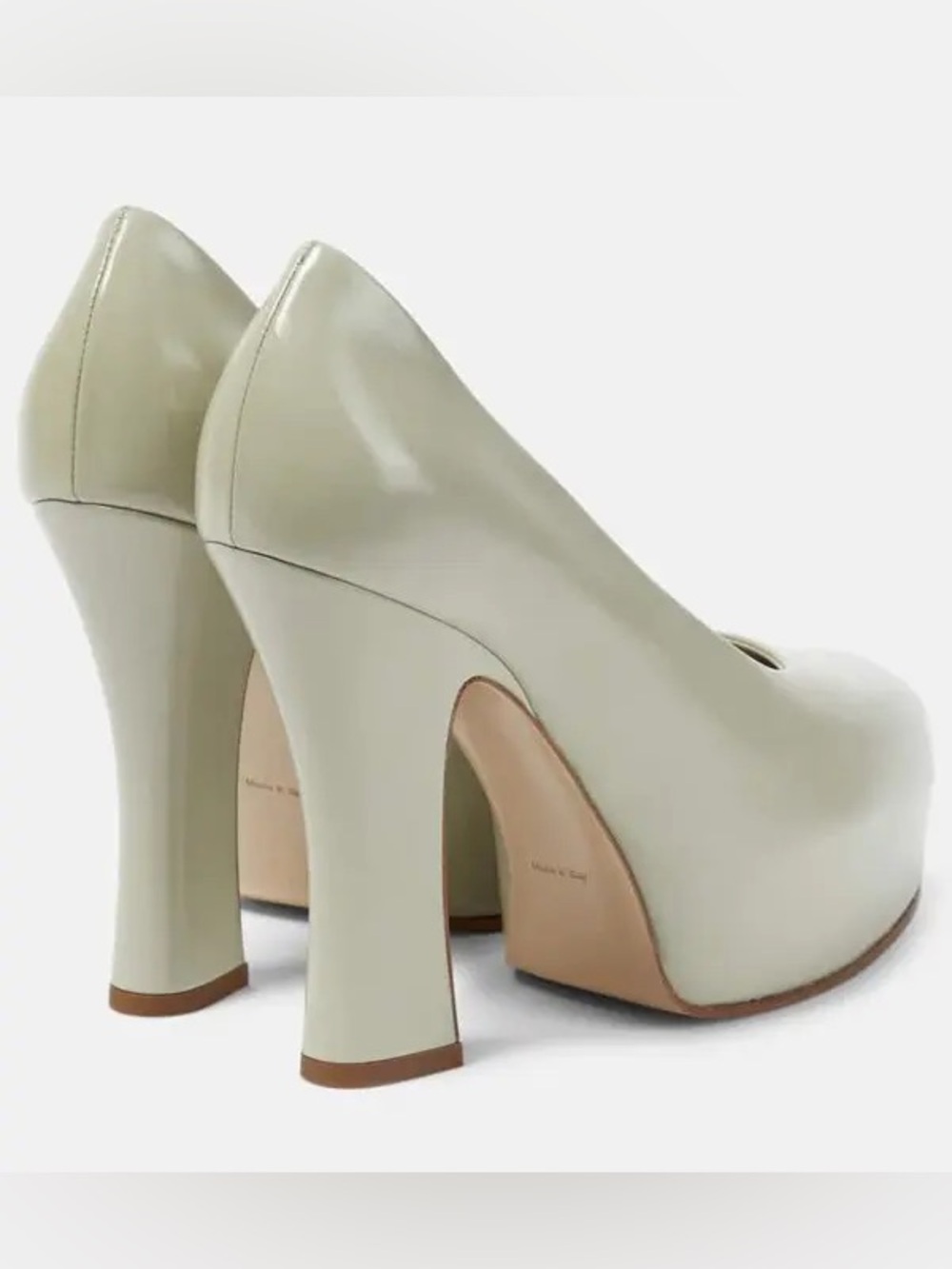 Burberry Women's Sage Green Platform Pumps - Picture 2 of 14